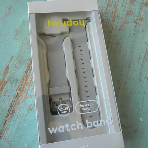 NEW HEYDAY LIGHT GRAY APPLE WATCH BAND 42-45MM (140-225 MM WRIST) - Picture 1 of 3